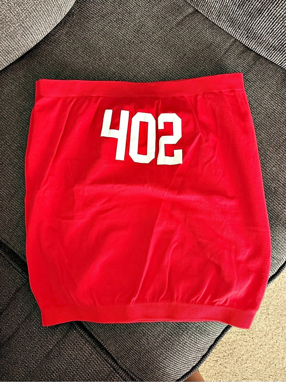 Nebraska 402 crop top/tube top Size XL Red